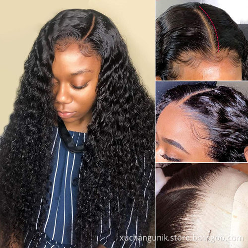Wholesale Human Hair Extension Vendor Wig Brazilian Curly Wave Closure Wig Hd Frontal Wigs Human Hair Lace Front For Black Women